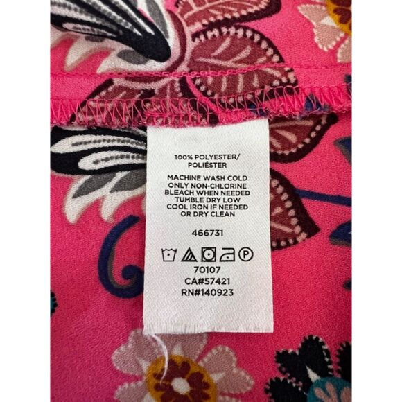 Loft Women's Sleeveless Round Neck Pink Mixed Floral Flounce Top - Picture 9 of 11